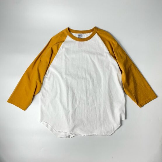 WALLA WALLA SPORT | ワラワラスポーツ　3/4 Baseball Tee 2 Tone - WHITE / GOLD