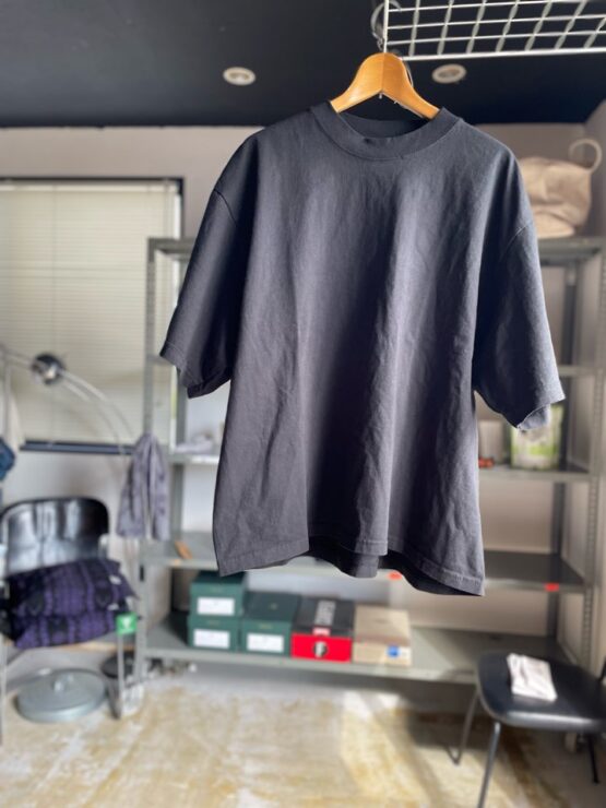 【Men's】7.5oz Drop Shoulder Big Tee - BLACK