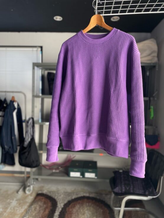 【Unisex】JEMORGAN | ジェーイーモーガン　Big Waffle Crew Neck - PURPLE