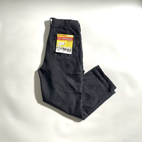【Men's】BIG MIKE | ビッグマイク　Denim Painter Belt Easy Pants - BLACK DENIM