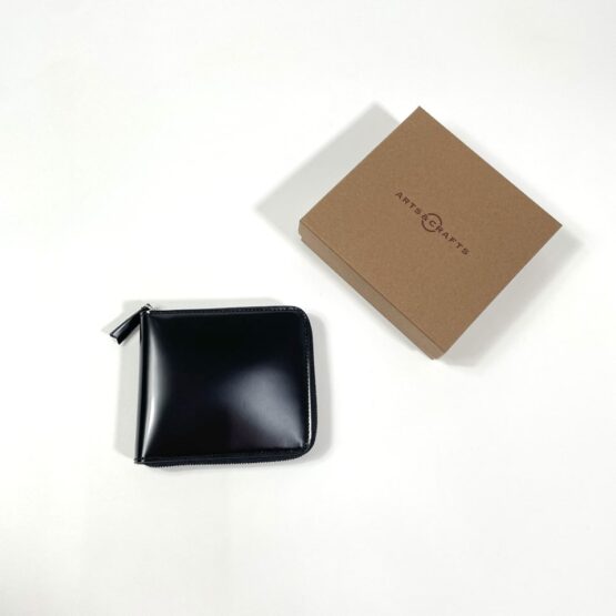 【Unisex】ARTS & CRAFTS | アーツアンドクラフツ　《Cordovan Acc》Round Zip Billfold Wallet - BLACK