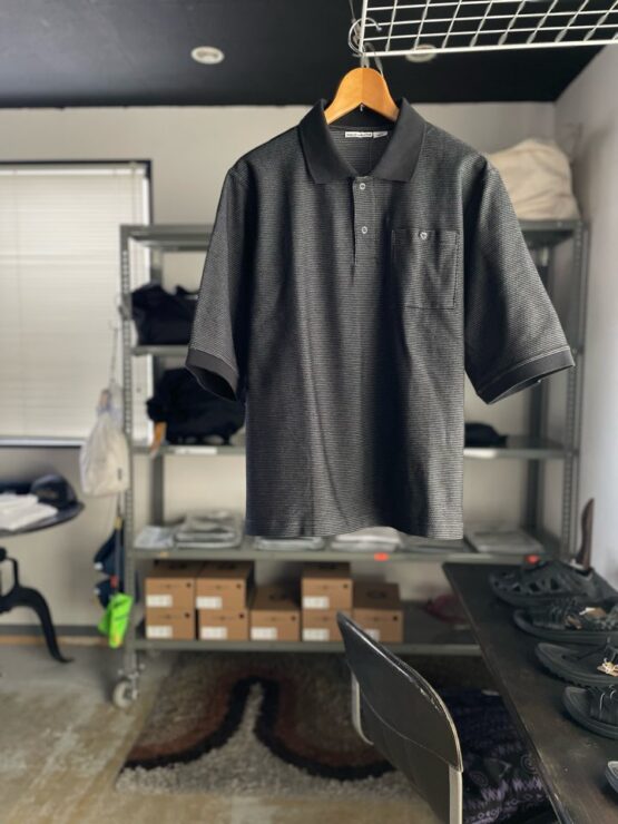 【Men's】BURLAP OUTFITTER | バーラップアウトフィッター　Half Sleeve B.B Stripe Polo - BLACK/GREY