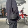 【Unisex】ARTS & CRAFTS | アーツアンドクラフツ　《CALF LEATHER COMBO》 Draestring Pouch M - BLACK - 画像 (3)