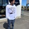 【Unisex】STAMP Run&Co | スタンプ ランアンドカンパニー　STAMP Long Sleeve Tee "Two Cats" - WHITE - 画像 (7)