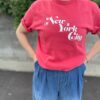 【Ladies】free rage | フリーレイジ　Rycycle Cotton Tee “New York City” - RED - 画像 (2)