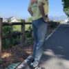 【Ladies】patagonia | パタゴニア　Kid's Cap Silkweigt T-Shirt - RIDGE RISE MOONLIGHT : MILLED YELLOW [62380] - 画像 (4)