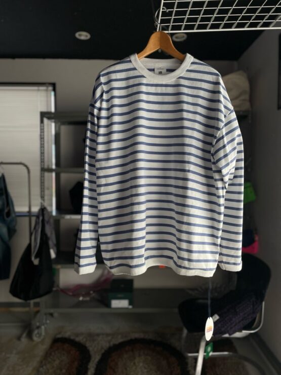 【Men's】melple | メイプル　The American Ringer Border L/S - WHITE / BLUE