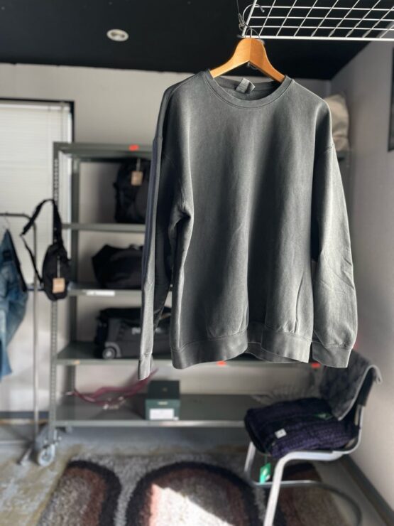 【Unisex】Import Brand　Garment Dyed Crew Swat - BLACK