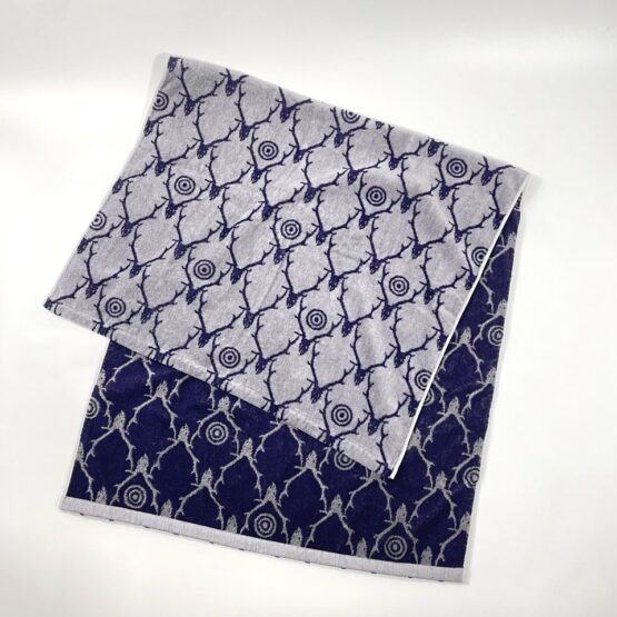 【Unisex】South2 West8 | サウスツーウエストエイト　Bath Towel - TARGET & SKULL [GREY×PURPLE]