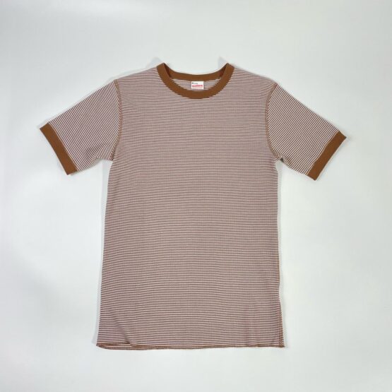 【Ladies】Healthknit | ヘルスニット　Basic Waffle Crewneck S/S Tee BASIC WAFFLE CREWNECK S/S - BROWN×OFF BORDER [602S]