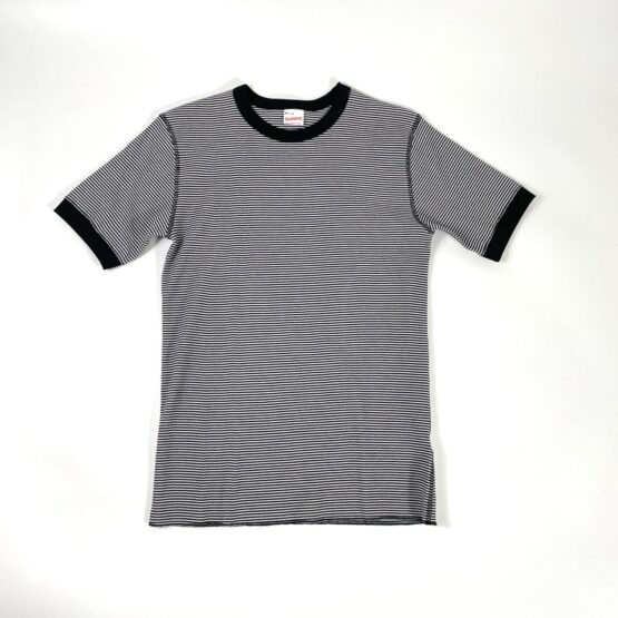 【Ladies】Healthknit | ヘルスニット　Basic Waffle Crewneck S/S Tee BASIC WAFFLE CREWNECK S/S - BLACK×OFF BORDER [602S]