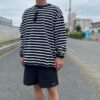 【Men's】melple | メイプル　The American Ringer Border L/S - BLACK / WHITE - 画像 (2)
