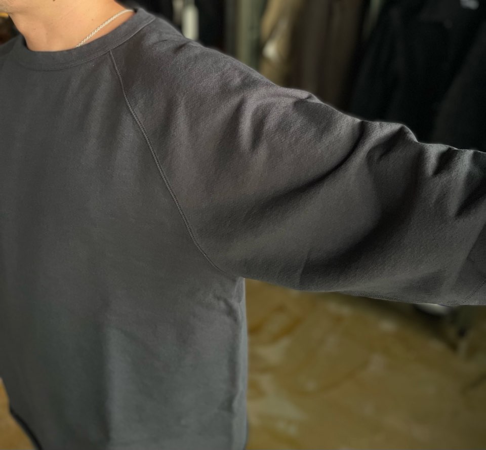 【Unisex】WALLA WALLA SPORT | ワラワラスポーツ 13oz Crew Sweat Shirt - USED BLACK - 画像 (5)