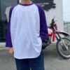 【Unisex】WALLA WALLA SPORT | ワラワラスポーツ　3/4 Baseball Tee 2 Tone - WHITE / PURPLE - 画像 (3)