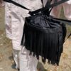 【Unisex】BAICYCLON by bagjack | バイシクロン バイ バッグジャック　Tape Fringe Drawstring Bag - BLACK [BCL-65] - 画像 (3)
