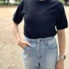 【Ladies】Healthknit | ヘルスニット　Basic Waffle Crewneck S/S Tee - BLACK [602S_SOLID] - 画像 (2)