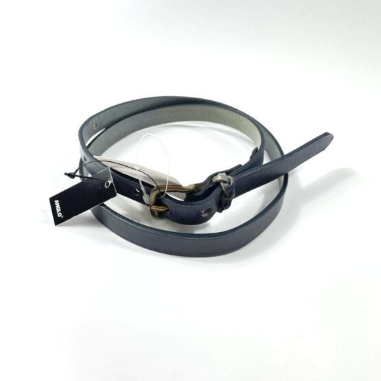 【Unisex】ANGLO | アングロ　Narrow Leather Belt - NAVY