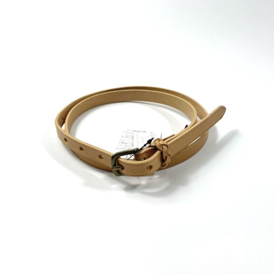 【Unisex】ANGLO | アングロ　Narrow Leather Belt - CREAM