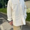 【Men's】free rage | フリーレイジ　"10oz DENIM" PLAY WORK No Collar Jacket - ECRU - 画像 (2)