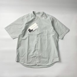 MANUAL ALPHABET | マニュアルアルファベット　Loose Fit Band Collar S/S Shirt - MIST BLUE [MA-S-476]
