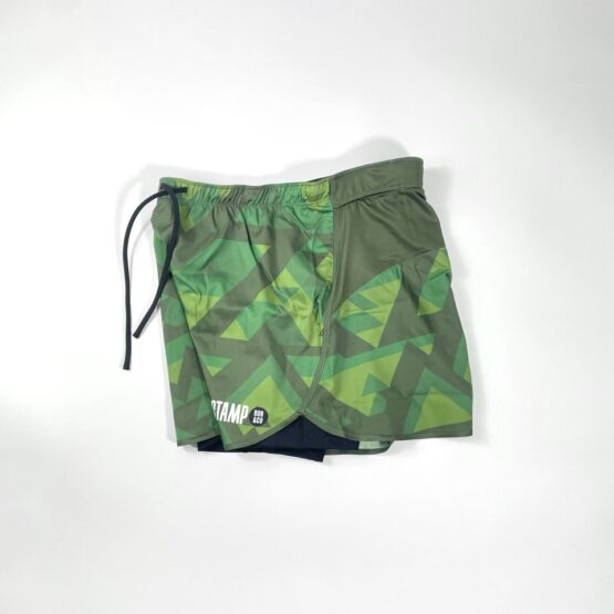 【Ladies】STAMP Run&Co | スタンプ ランアンドカンパニー　STAMP Run Skirt - KHAKI × Landscape Shapes