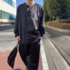 NEEDLES | ニードルズ　PAJAMA SET [Poly Sateen] - BLACK [MR267] - 画像 (2)