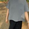 【Ladies】Healthknit | ヘルスニット　American Fabric Squar S/S T-Shirt - BLUE GRAY - 画像 (2)