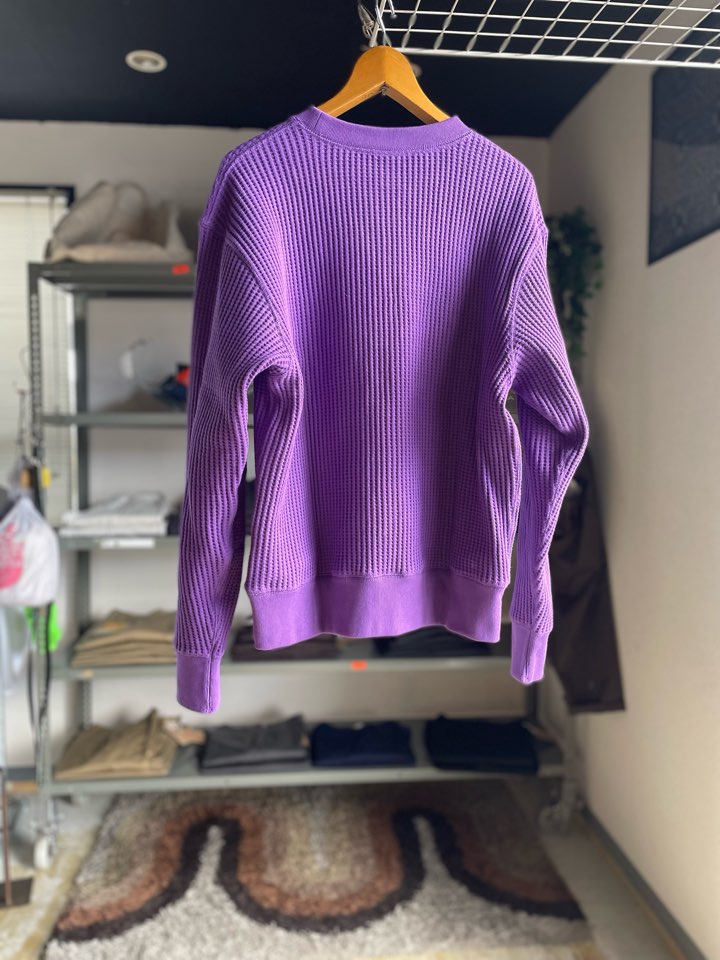 【Unisex】JEMORGAN | ジェーイーモーガン Big Waffle Crew Neck - PURPLE - 画像 (13)