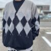 【Men's】BURLAP OUTFITTER | バーラップアウトフィッター　Argyle Fleece Cardigan - GREY / BLACK - 画像 (3)