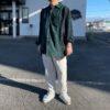 【Unisex】Rebuild by Needles | リビルドバイニードルズ　Flannel Shirt  7Cut Wide Sht / Over Dye - GREEN Ⅰ - 画像 (9)
