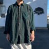 【Unisex】Rebuild by Needles | リビルドバイニードルズ　Flannel Shirt  7Cut Wide Sht / Over Dye - GREEN Ⅰ - 画像 (3)