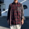 【Unisex】Rebuild by Needles | リビルドバイニードルズ　Flannel Shirt  7Cut Wide Sht / Over Dye - BROWN Ⅱ - 画像 (3)