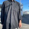 【Unisex】Rebuild by Needles | リビルドバイニードルズ　Flannel Shirt  7Cut Wide Sht / Over Dye - BLACK Ⅱ - 画像 (3)
