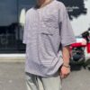 【Men's】Less by SHELTECH | シェルテック　Wide Tee - BROWN × WHITE - 画像 (3)