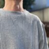 【Unisex】JEMORGAN | ジェーイーモーガン　Big Waffle Crew Neck - 杢GREY - 画像 (4)