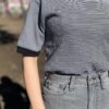 【Ladies】Healthknit | ヘルスニット　Basic Waffle Crewneck S/S Tee BASIC WAFFLE CREWNECK S/S - BLACK×OFF BORDER [602S] - 画像 (6)