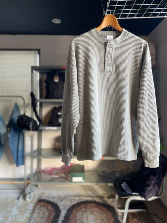 【Men's】SEABEES | シービーズ　Pigment Henley neck Thermal L/S - PIGMENT GREY