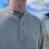 【Men's】SEABEES | シービーズ　Pigment Henley neck Thermal L/S - PIGMENT GREY - 画像 (4)