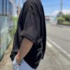 【Men's】THE HOMMARGE EFFORT | ザ・オマージュ　Mockneck Dropshoulder Tee - BLACK - 画像 (5)