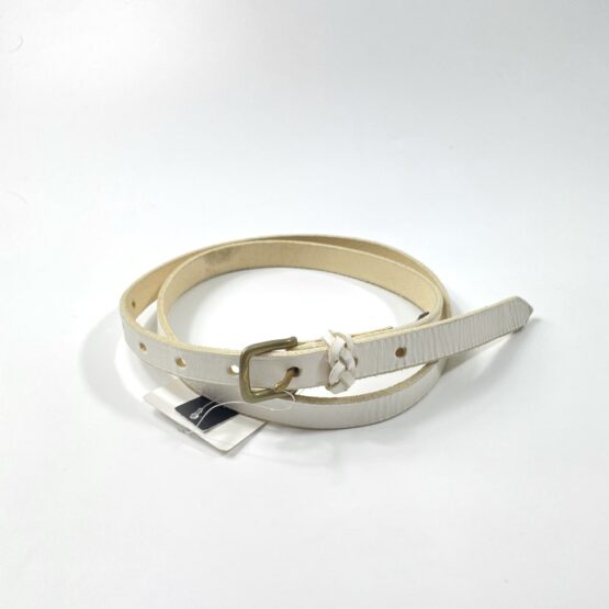 【Unisex】ANGLO | アングロ　Narrow Leather Belt - WHITE