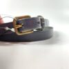 【Unisex】ANGLO | アングロ　Narrow Leather Belt - NAVY - 画像 (4)