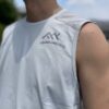 【Unisex】FRANK&MORRIS | フランクアンドモリス　F&M Mesh Sleeveless - LG ライトグレー [FM-012] - 画像 (4)