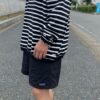 【Men's】melple | メイプル　The American Ringer Border L/S - BLACK / WHITE - 画像 (4)
