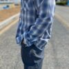 【Men's】BIG MIKE | ビッグマイク　Rayon Mix Ombre Check Shirts - BLUE × WHITE - 画像 (4)