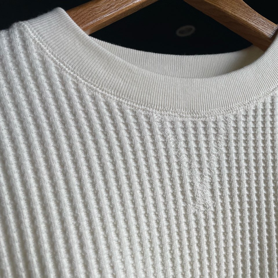 【Unisex】JEMORGAN | ジェーイーモーガン Big Waffle Crew Neck - WHITE - 画像 (10)