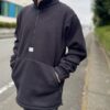 【Unisex】BURLAP OUTFITTER | バーラップアウトフィッター　Knit Fleece Half Zip Top - BLACK - 画像 (3)