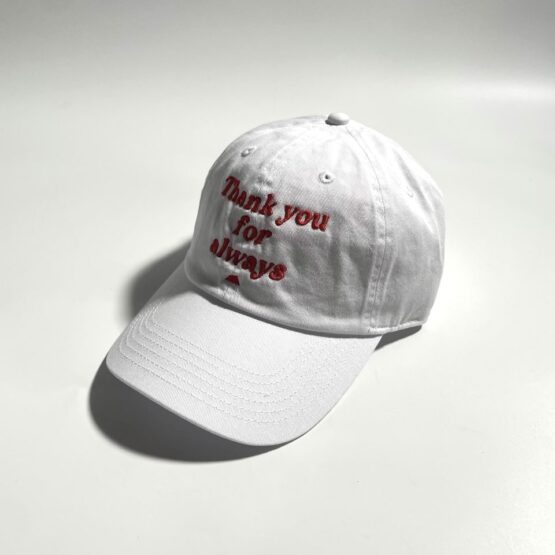 【Unisex】melple | メイプル　 melple×SALVAGE PUBLIC Thank you CAP - WHITE