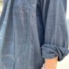 【Unisex】Rebuild by Needles | リビルドバイニードルズ　Flannel Shirt  7Cut Wide Sht / Over Dye - BLACK Ⅱ - 画像 (4)