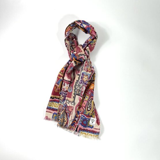 South2 West8 | サウスツーウエストエイト　Stole [Batik Pt.Elephant] - BORDEAUX/BLUE [MR653]