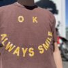 【Unisex】free rage | フリーレイジ　Rycycle Cotton Tee "SMILE" - BROWN - 画像 (4)